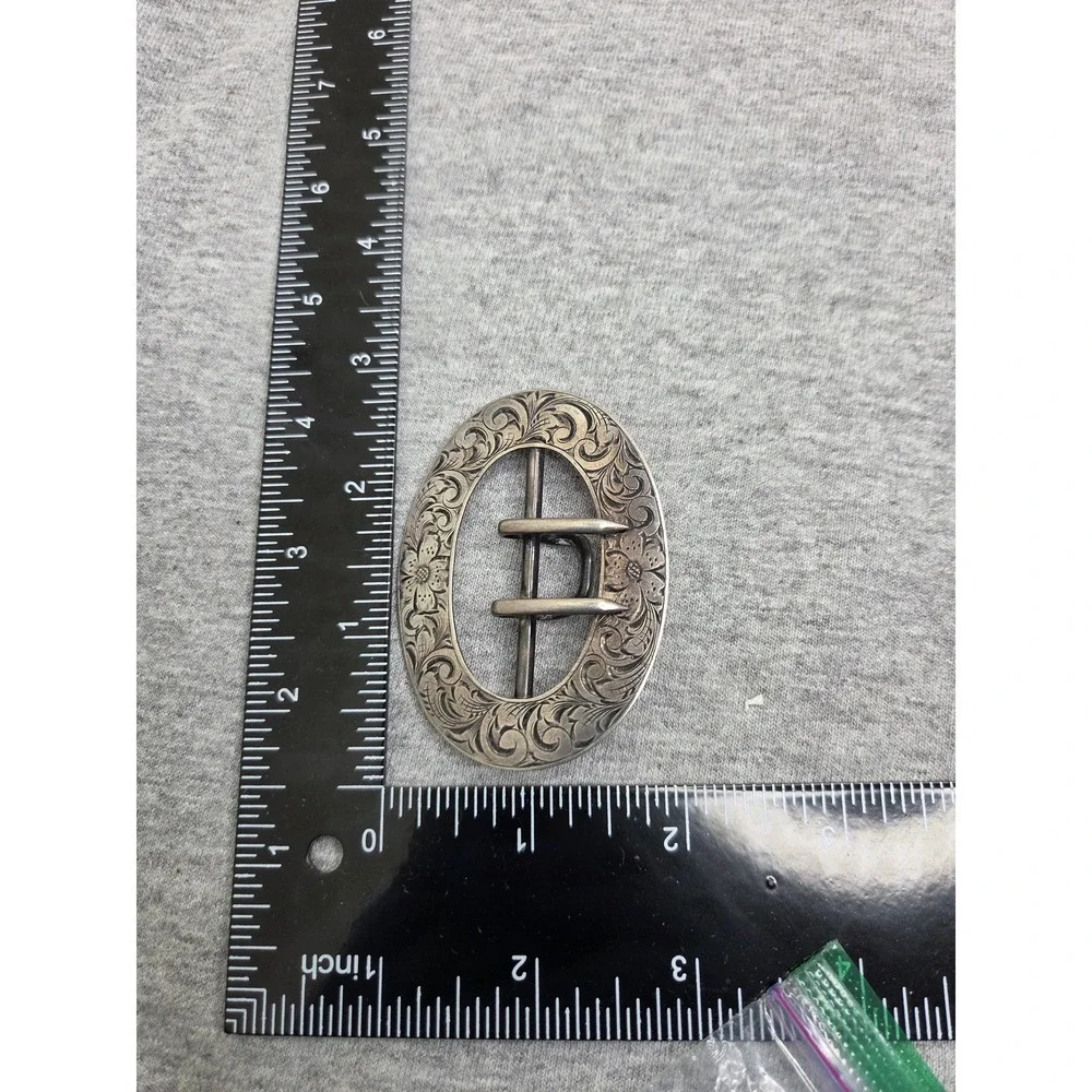 Antique Victorian Edwardian Sterling Silver LF Signed Womens Belt Buckle Pin